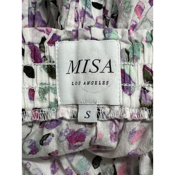 Misa Skirt Women Small Marion Ruffle Mini Painted Dot Abstract Romantic Feminine - Picture 4 of 8